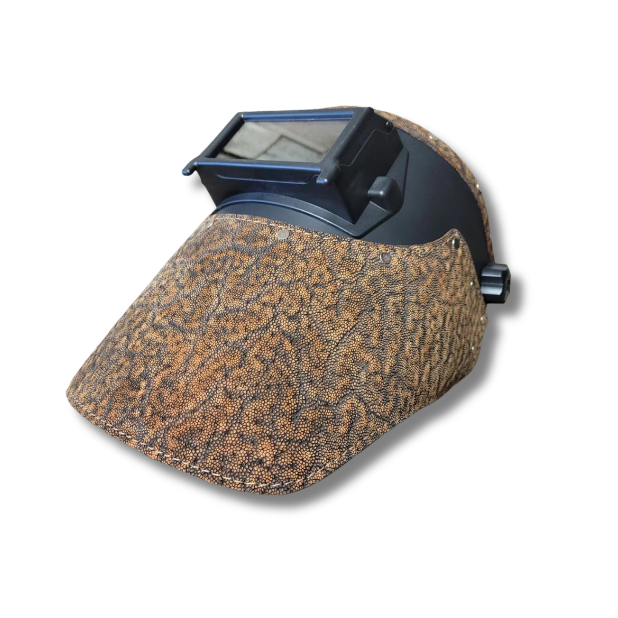 Outlaw Leather - Welding Hood - Brown Safari Elephant